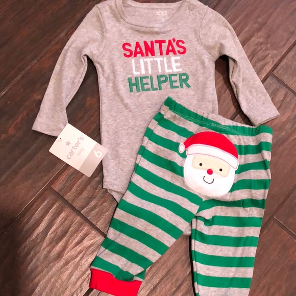 NEW Girls Carter/'s 3-6 Months Christmas Fleece Hooded Top Legging Set Santa